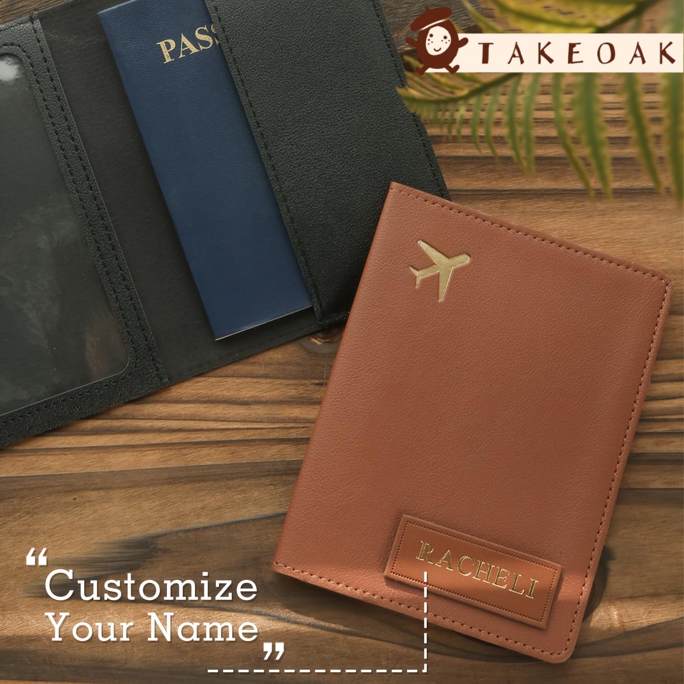 Travel Accessories Overseas - Personalizowana okładka na paszport z wytłaczanym