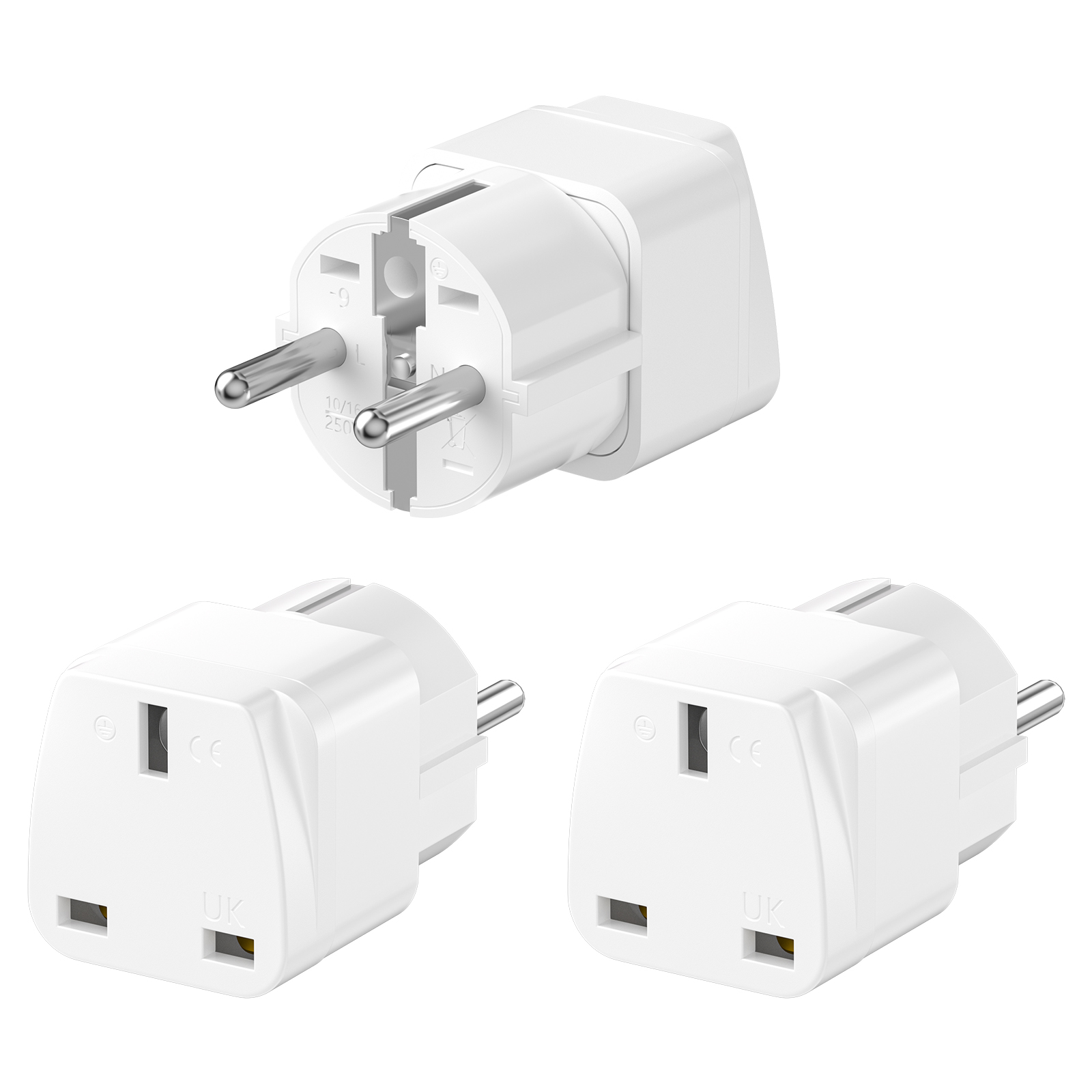 Travel Accessories Europe - 3 szt. Adapter wtyczki z Wielkiej