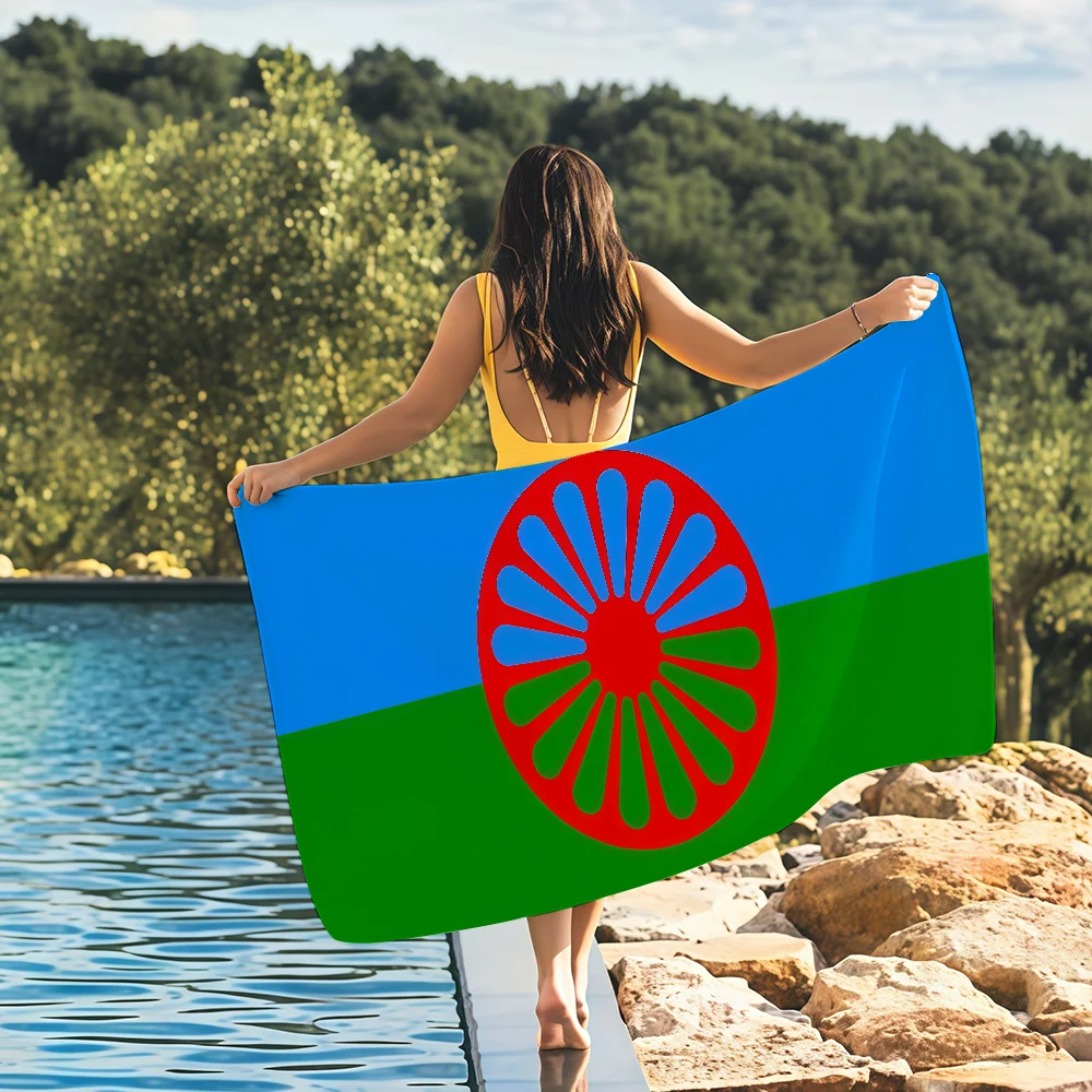 Travel Yoga Accessories - Ręcznik z motywem flagi cygańskiej, lekki,