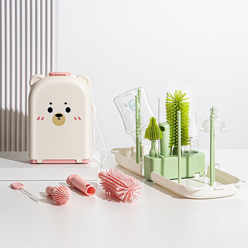 Travel Accessories For 3 Year Old - Zestaw podróżnych szczotek do butelek dla