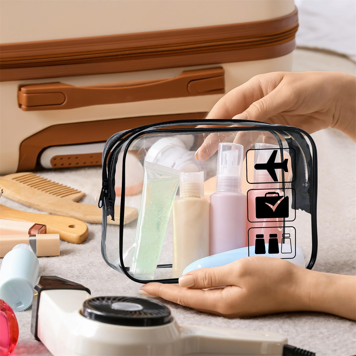 Toiletry Bag Tsa - 1 szt. Przezroczysta kosmetyczka zgodna z