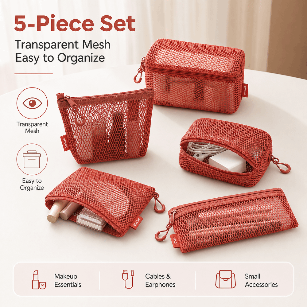 Travel Accessories Online - Nylonowa Przezroczysta Torba do Przechowywania Oddychająca
