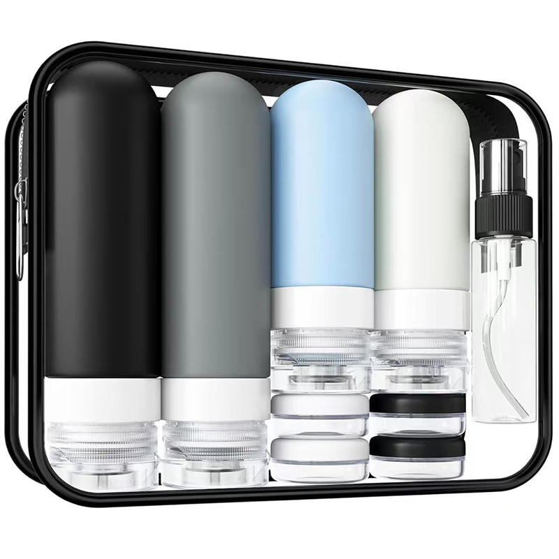 Toiletry Bag Tsa - Zestaw 17 silikonowych, szczelnych butelek podróżnych
