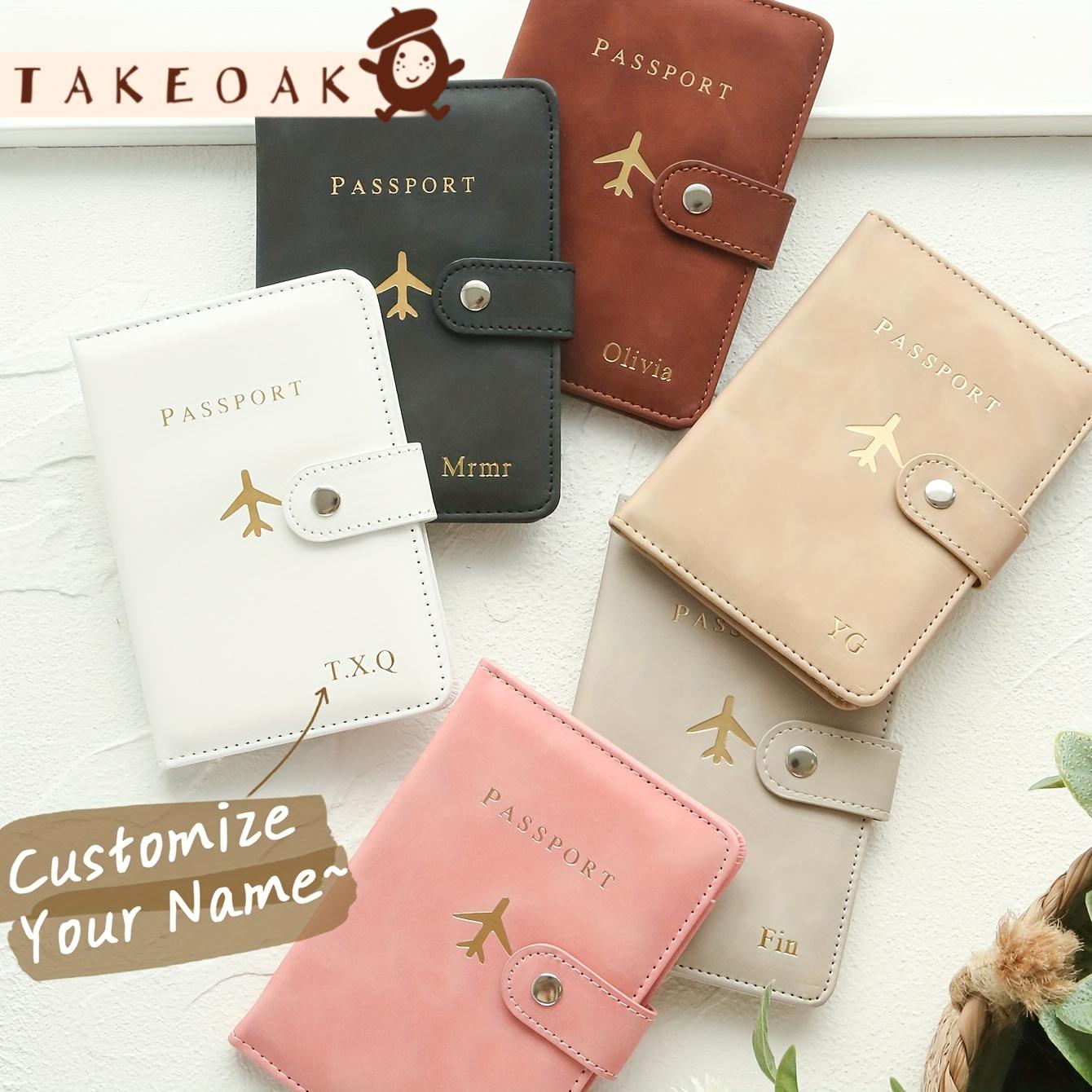 Travel Accessories Overseas - Spersonalizowany pokrowiec na paszport z ekoskóry