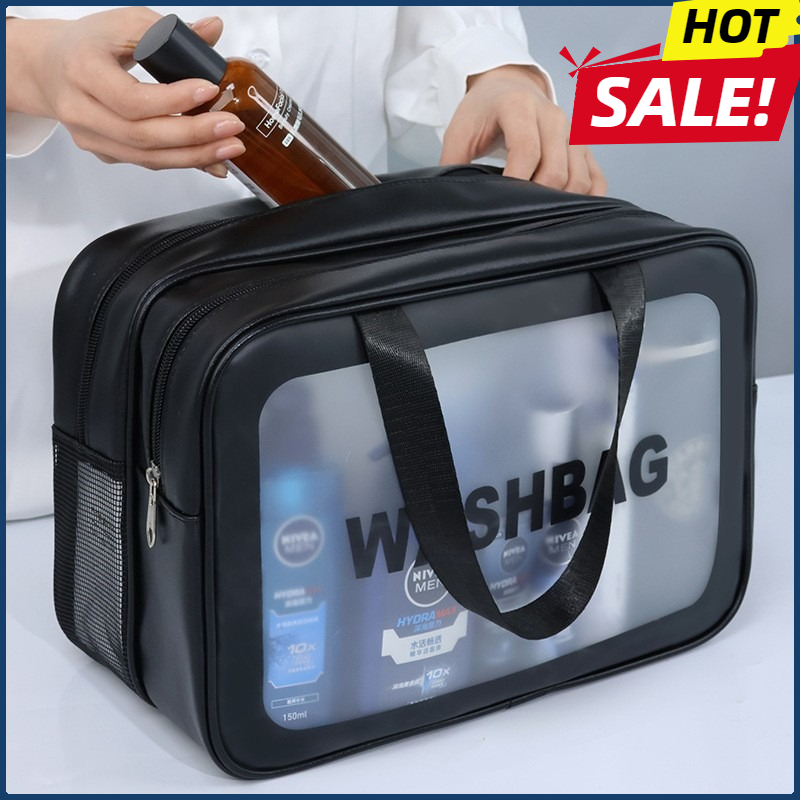 Toiletry Bag Tsa - Podwójna przezroczysta kosmetyczka z PU do