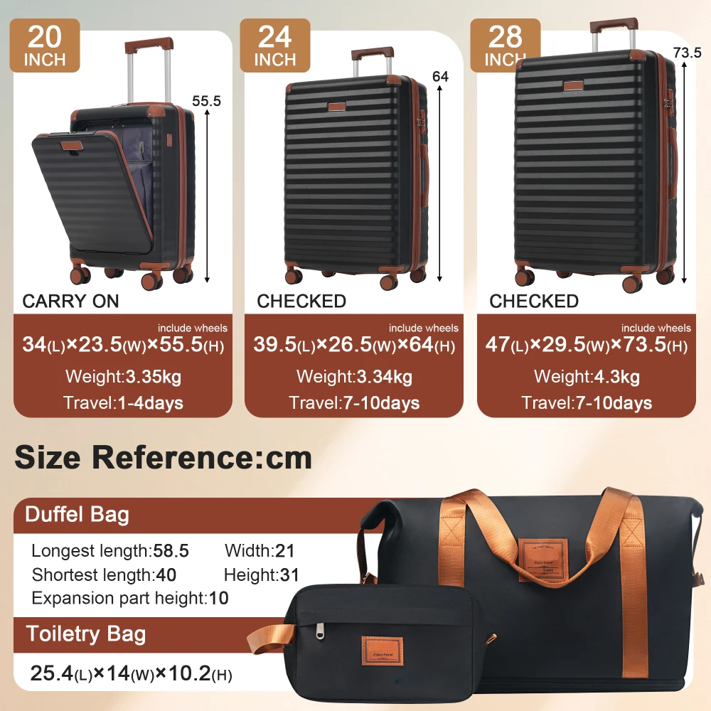 Zestawy walizek 5-częściowe z  – Toiletry Bag Tsa recenzja i cena